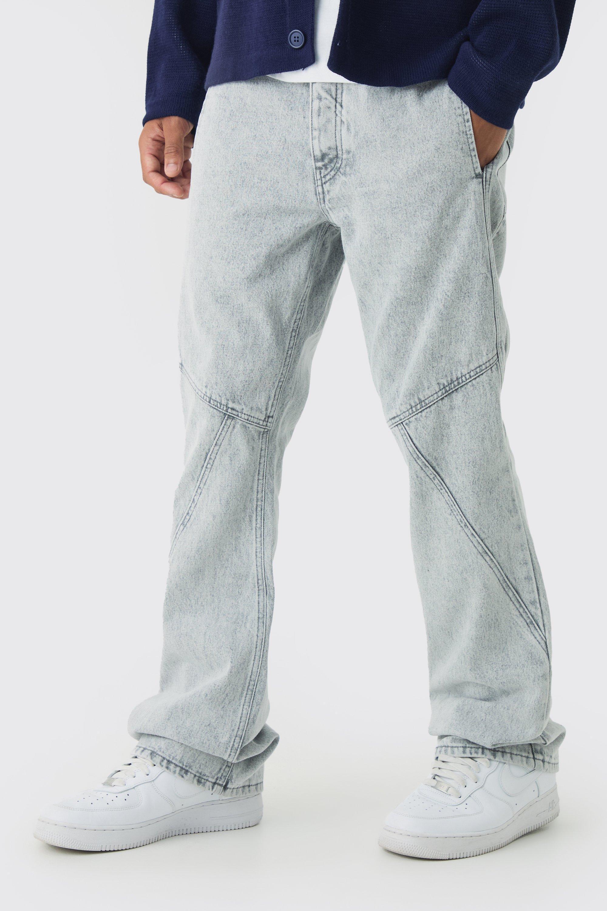 Slim Flared Panelled Jeans | boohooMAN USA Product Image