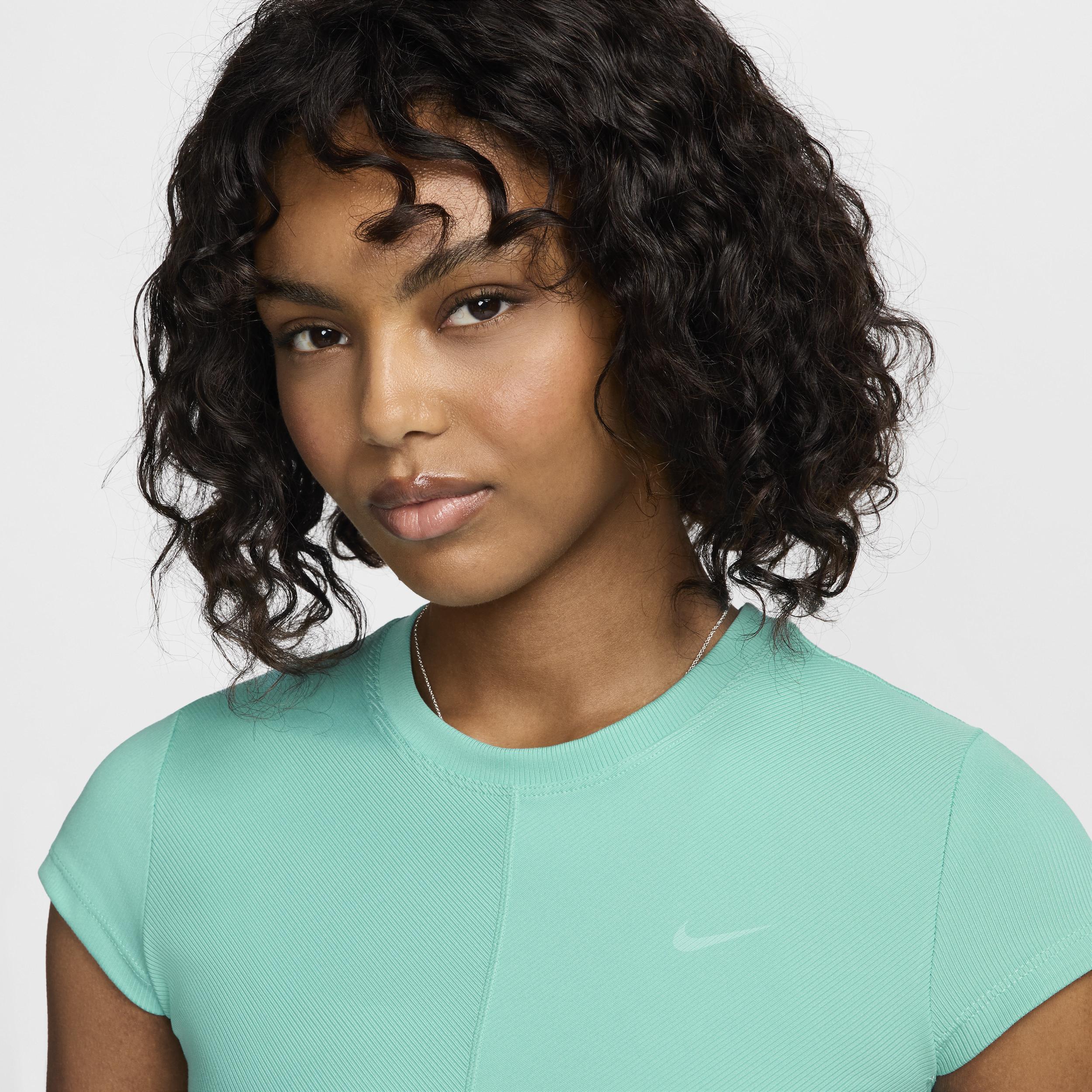 Nike Women's One Fitted Rib Dri-FIT Short-Sleeve Cropped Top Product Image