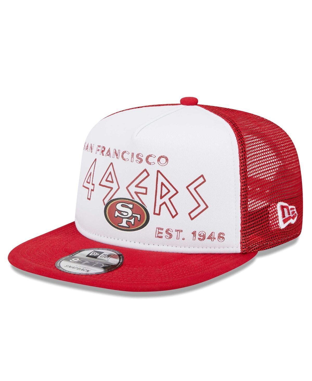 Mens New Era White San Francisco 49ers Banger 9FIFTY Trucker Snapback Hat - White Product Image