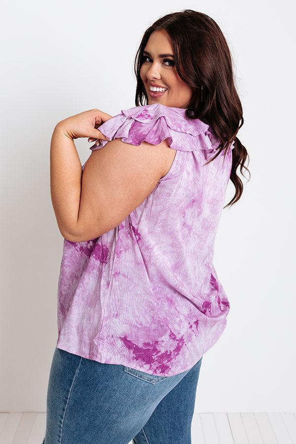 Sweet On Summer Tie Dye Shift Top in Purple Curves Product Image