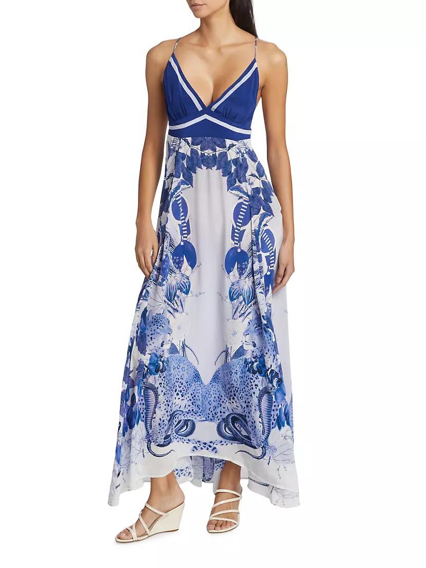 Eterna Star Printed Plunge Maxi Dress Product Image