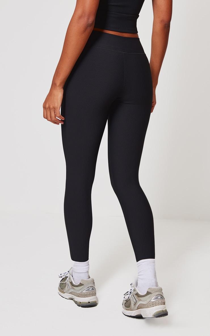 Black Active Rib Gym Leggings Product Image