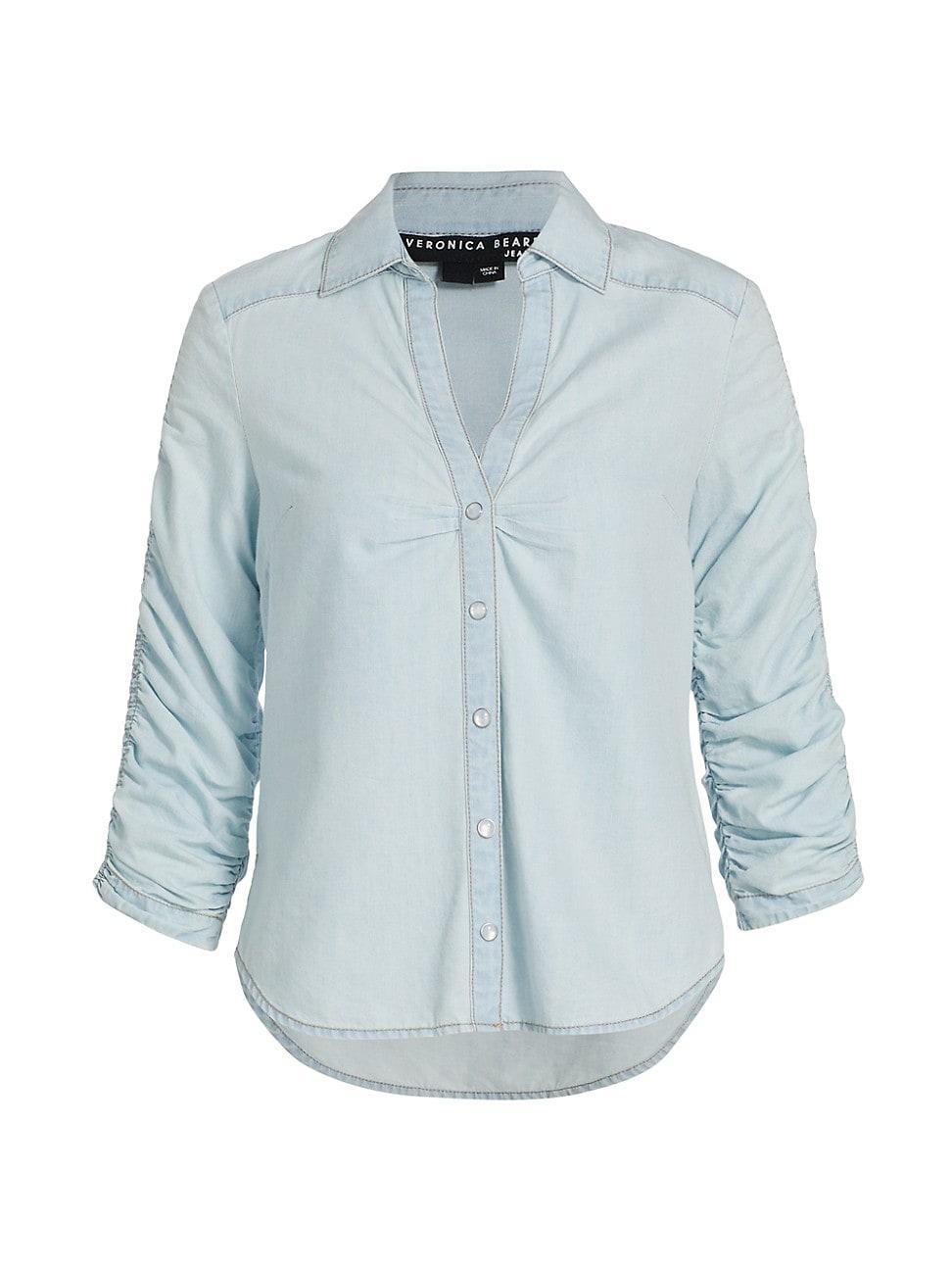 Womens Porta Three-Quarter Sleeve Chambray Shirt Product Image