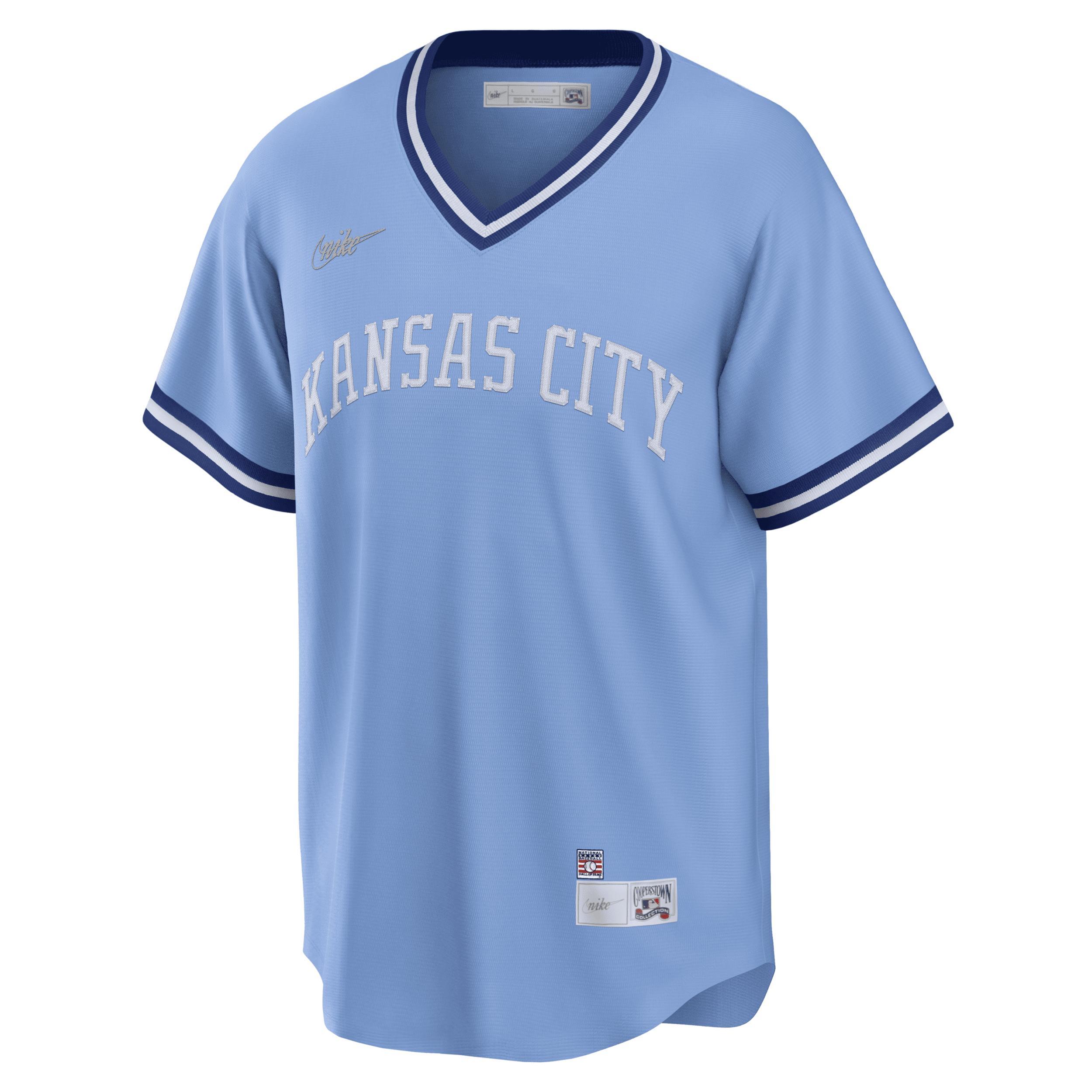 Mens Nike George Brett Blue Kansas City Royals Road Cooperstown Collection Player Jersey Product Image