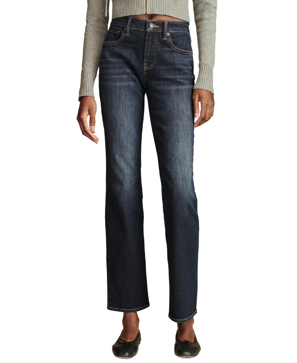 Lucky Brand Womens Mid-Rise Curvy Straight-Leg Jeans Product Image