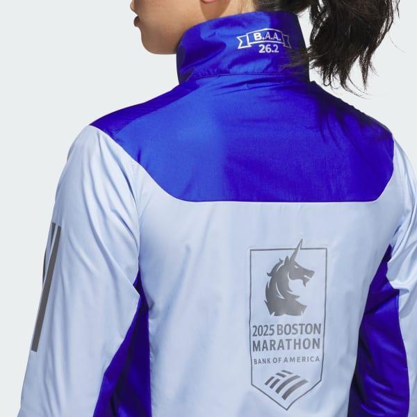 adidas Boston Marathon 2025 Own the Run Celebration Jacket Blue Dawn M Womens Product Image