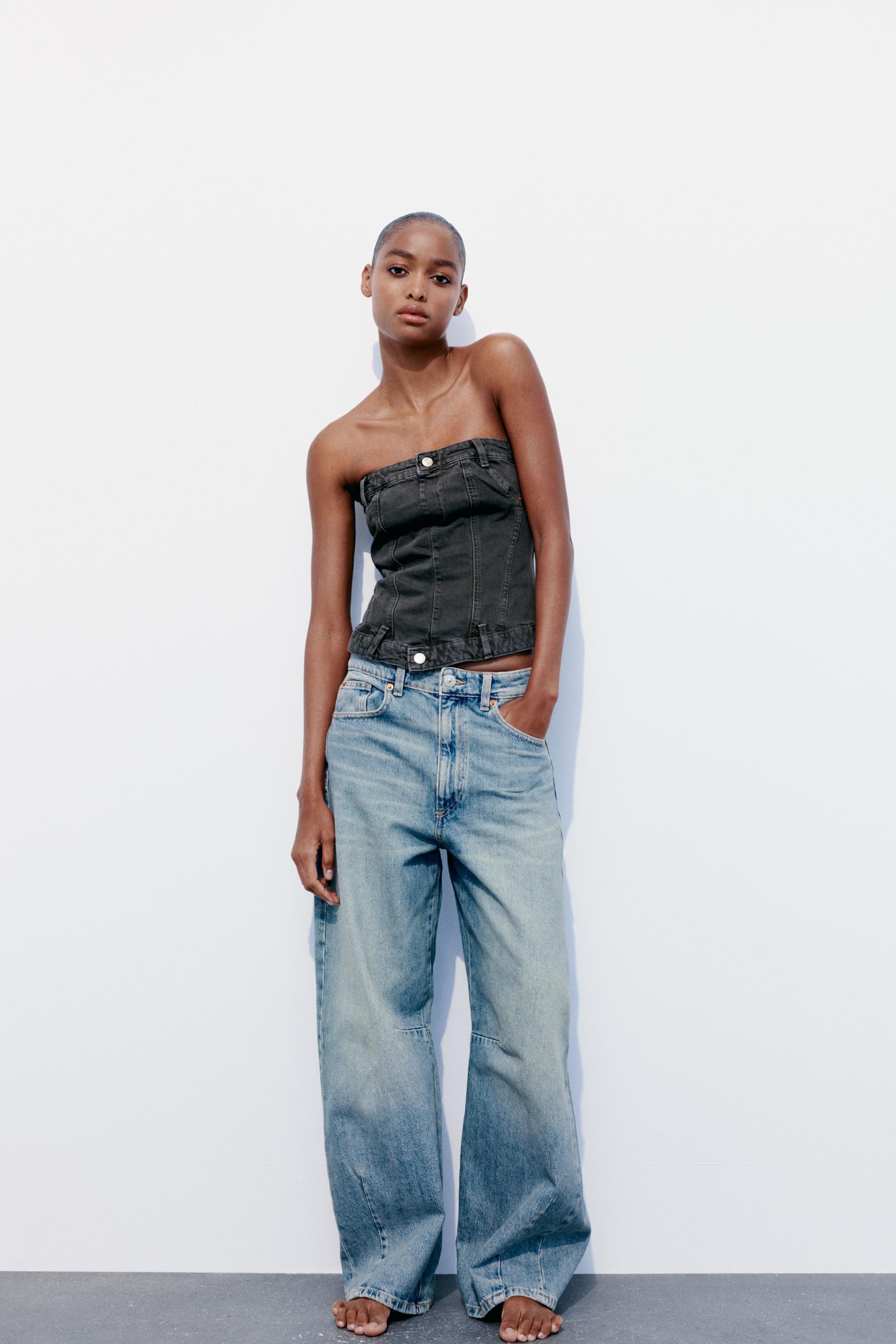 CORSET STYLE DENIM TOP TRF product image