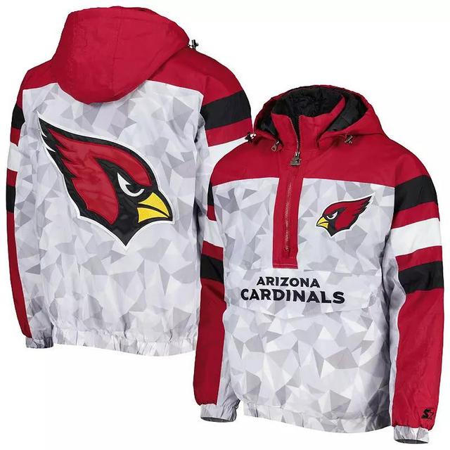 Mens Starter /Cardinal Arizona Cardinals Thursday Night Gridiron Raglan Half-Zip Hooded Jacket Product Image