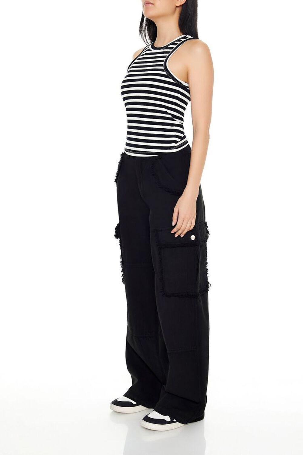 Linen-Blend Wide-Leg Cargo Pants | Forever 21 Product Image