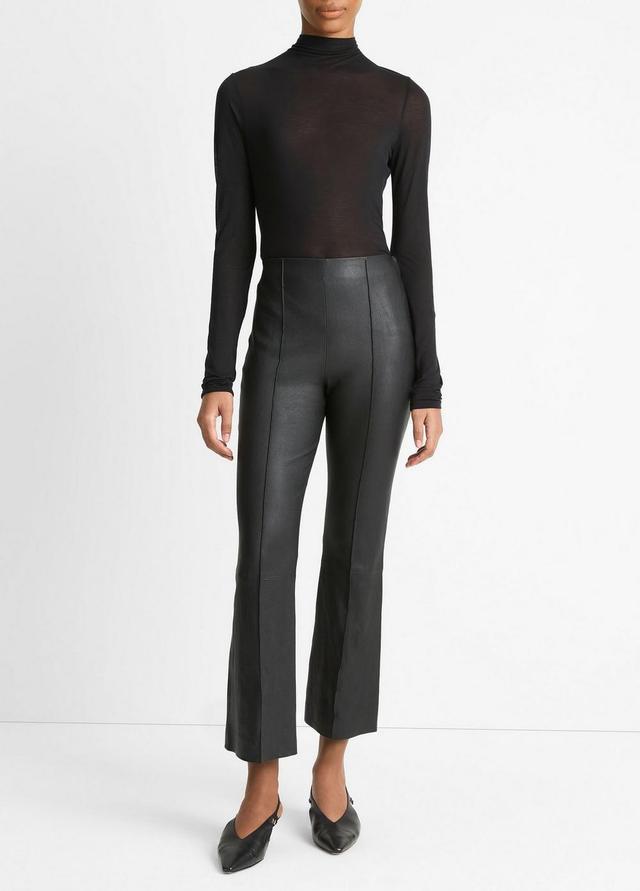 Stretch-Leather Crop Flare Pant Product Image