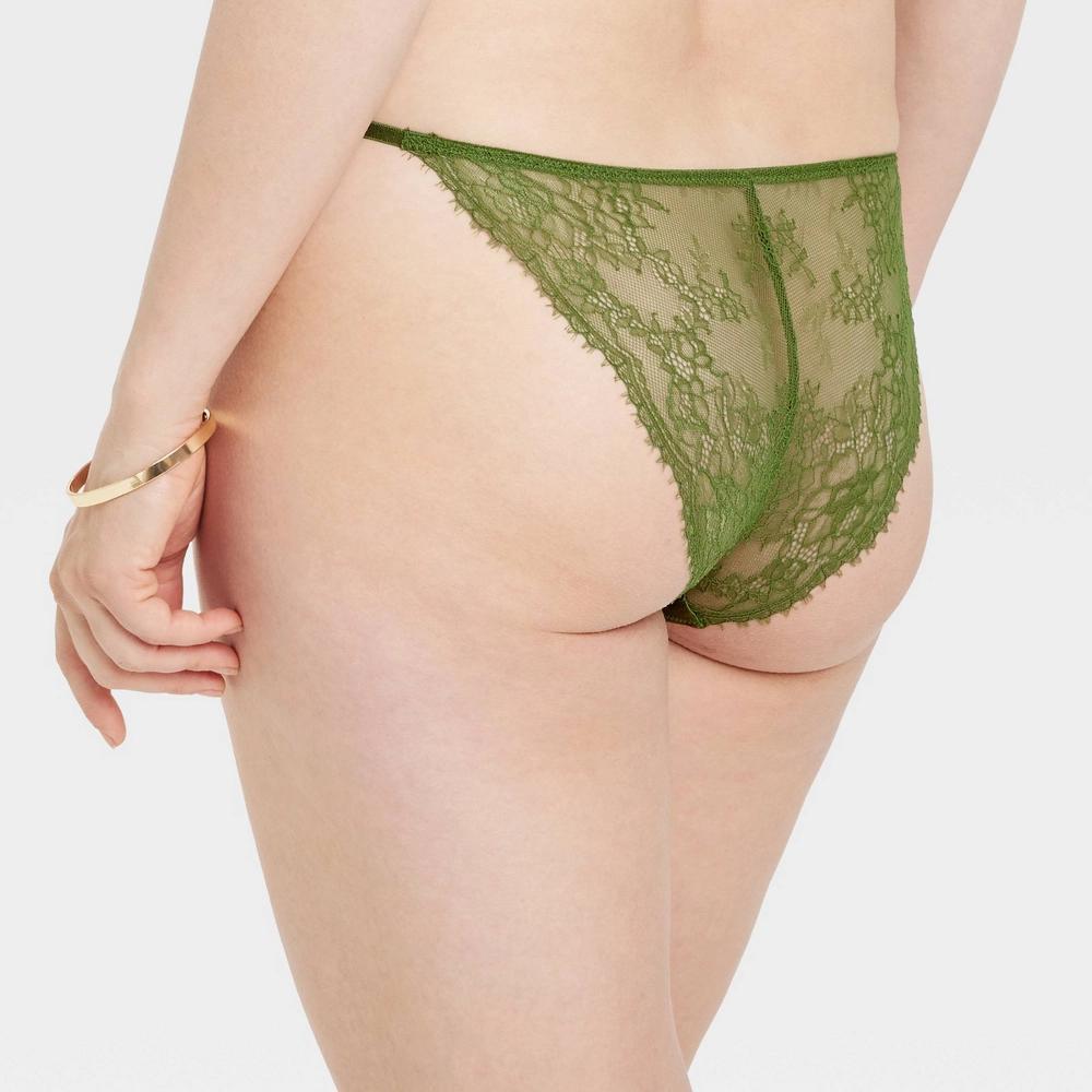 Womens Lace Back Tanga Lingerie Underwear - Auden Green XL Product Image