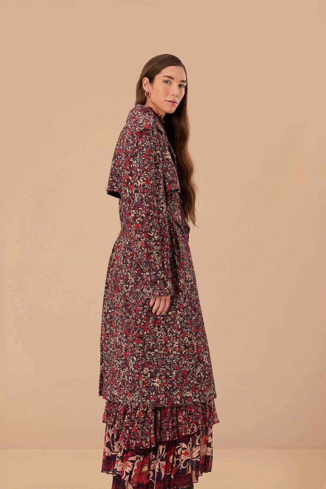 Purple Chelsea Garden Cotton Eyelet Trench Coat Product Image