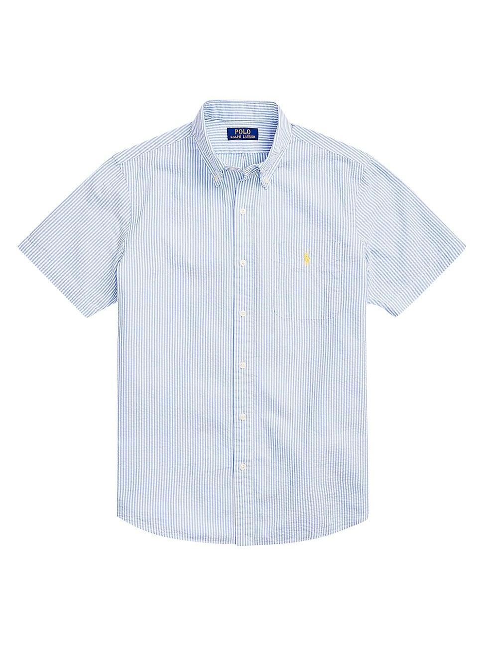 Polo Ralph Lauren Prepster Classic Fit Stripe Short Sleeve Seersucker Button-Down Shirt Product Image