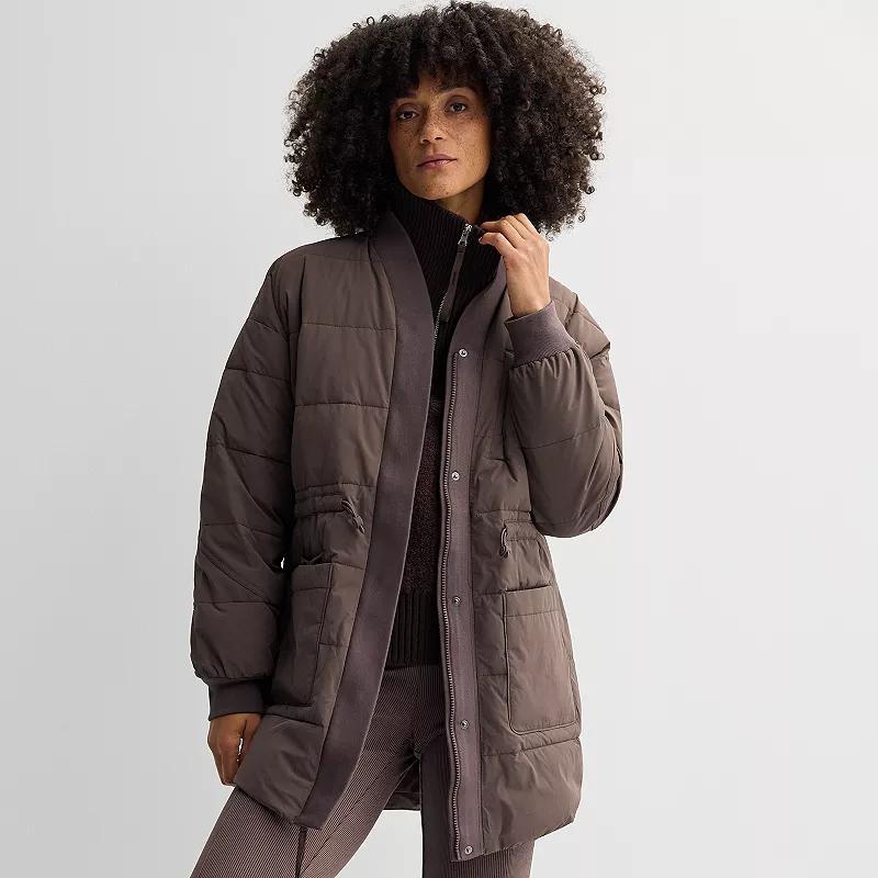 Womens FLX Lightweight Long Quilted Puffer Jacket Product Image