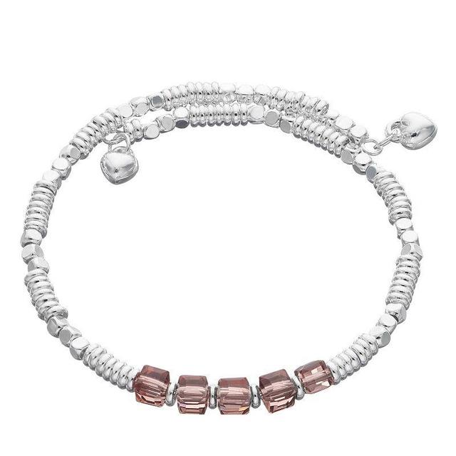 City Luxe Silver Tone Birthstone Beaded Bracelet, Womens, June Product Image