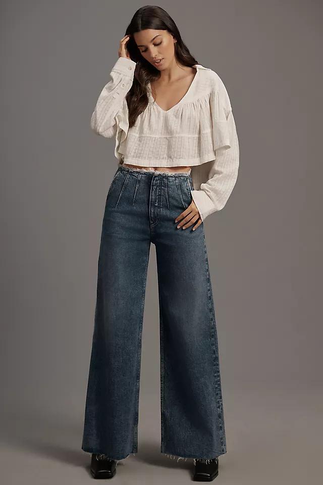 Hudson James High-Rise Darted Wide-Leg Petite Jeans Product Image