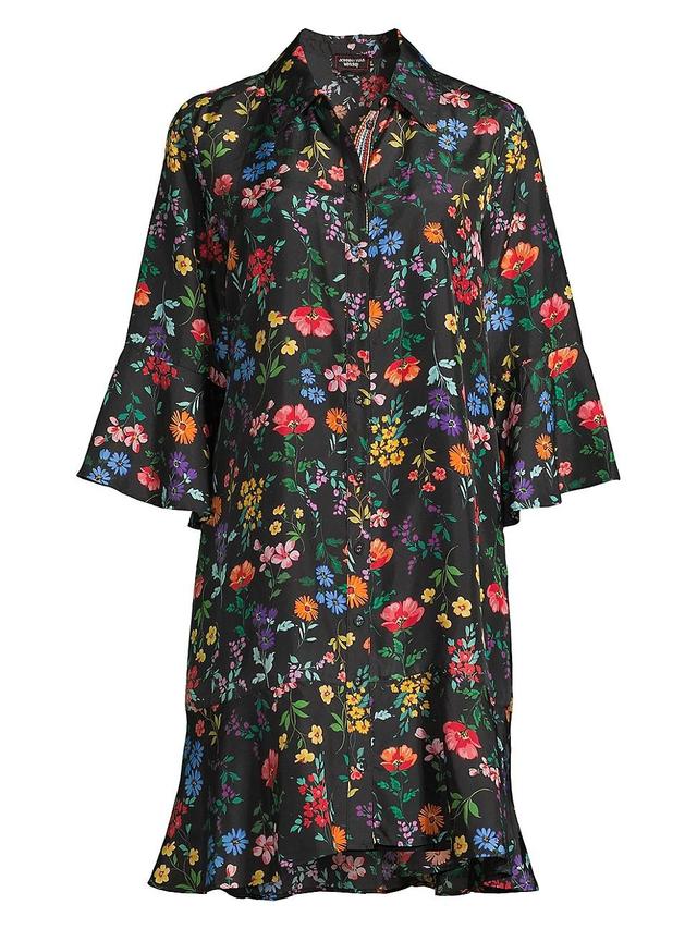 Womens Harper Floral Silk Flounce Minidress Product Image