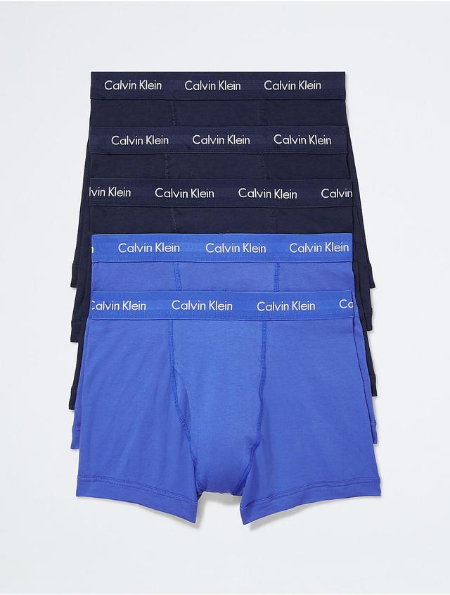 Calvin Klein Mens Cotton Stretch 5-Pack Trunk - Blue - S Product Image