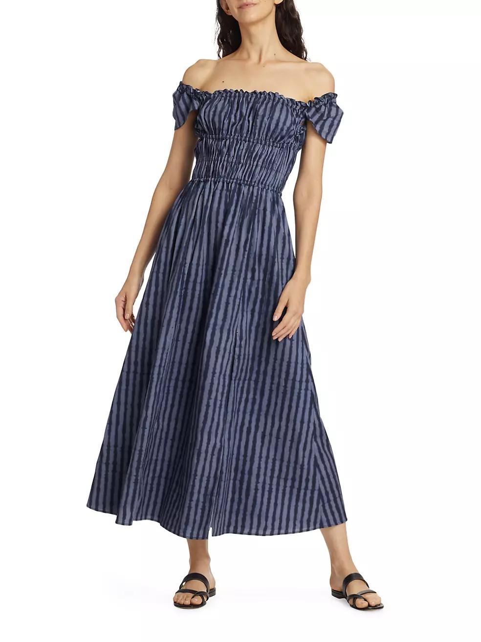 Lily Cotton-Blend Stripe Midi-Dress Product Image