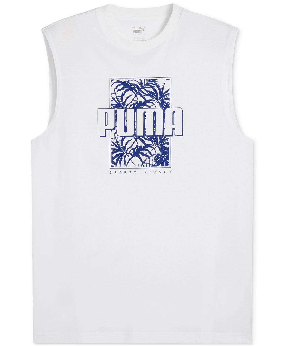 Puma Mens Ess+ Palm Resort Logo Graphic Sleeveless T-Shirt Product Image