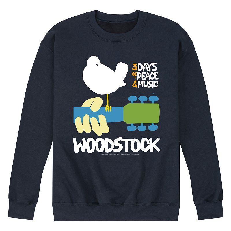 Mens Woodstock Poster Graphic Fleece Blue Product Image