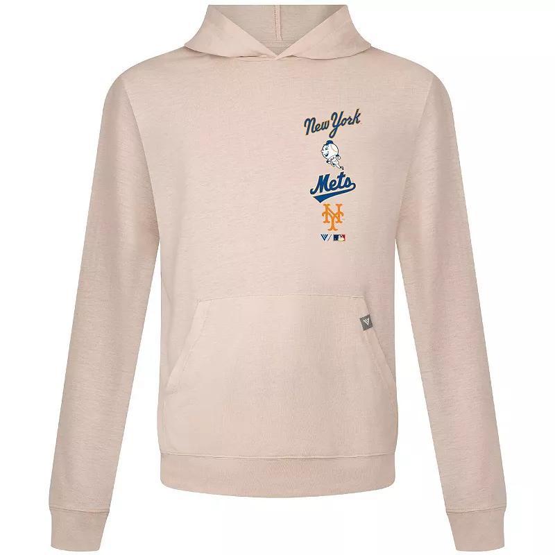 Mens Levelwear Cream New York Mets Base Line Pullover Hoodie Product Image