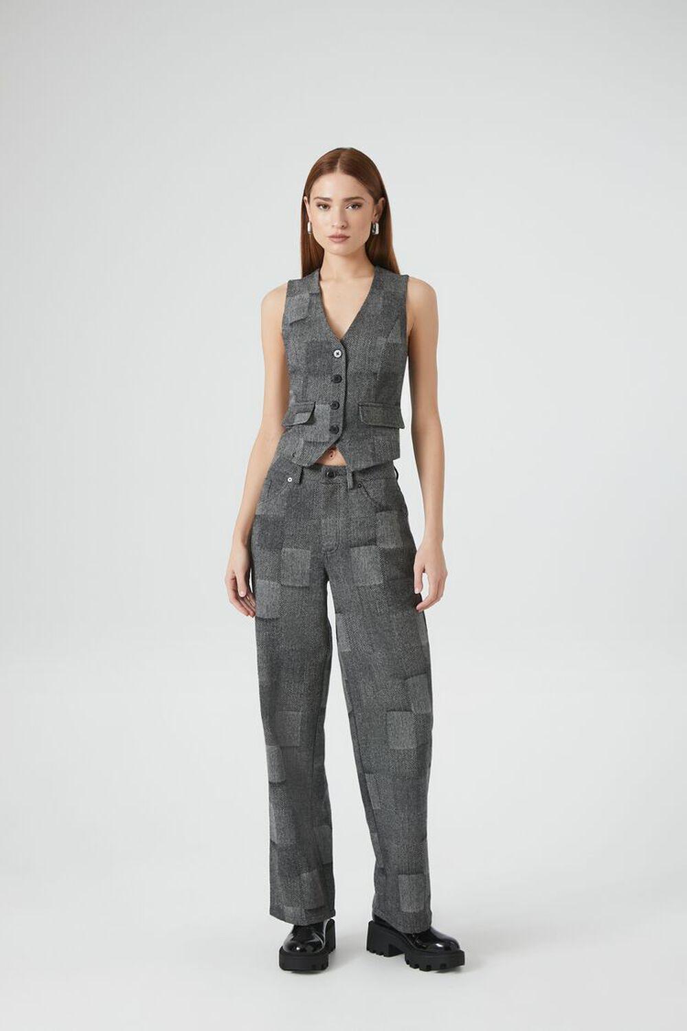 Patchwork Wide-Leg Pants | Forever 21 product image