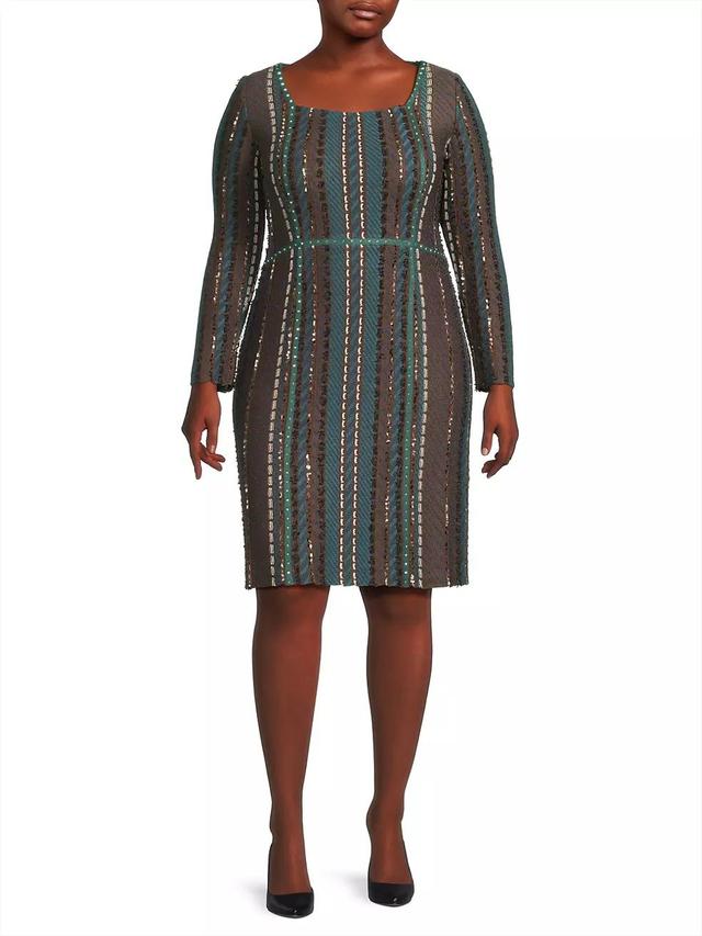 Plus Tweed Long-Sleeve Dress Product Image