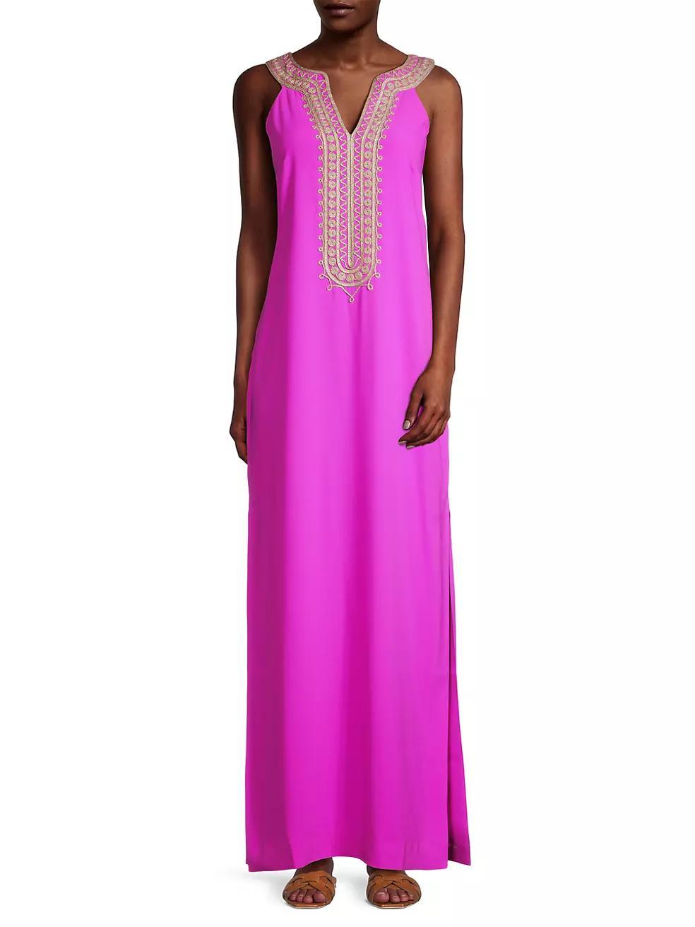 Sandrah Embroidered Maxi Shift Dress Product Image