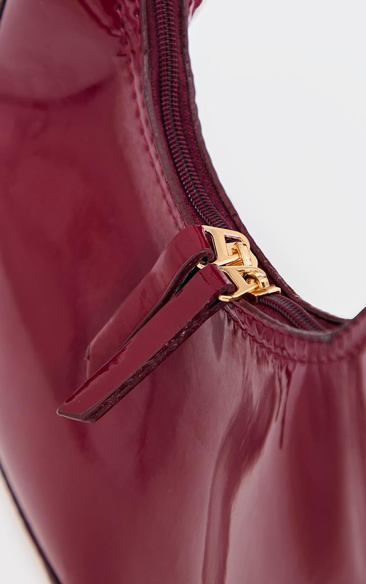 Burgundy Rounded Patent Shoulder Bag Product Image