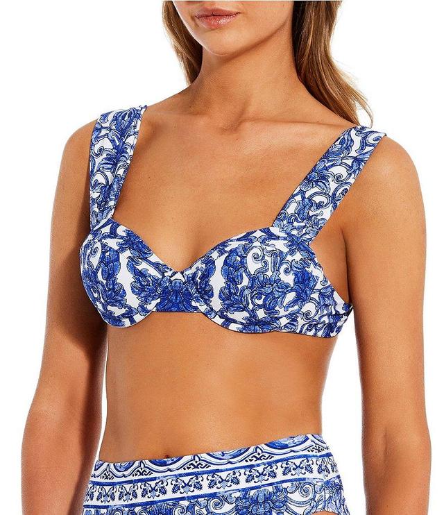 Antonio Melani Ornate Border Underwire Bralette Swim Top Product Image