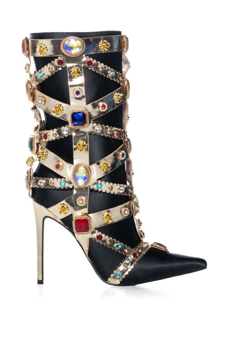 AZALEA WANG MARTINEZ EMBELLISHED BOOTIE IN BLACK Product Image