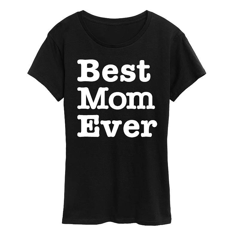 Womens Best Mom Ever Graphic Tee Blue Product Image