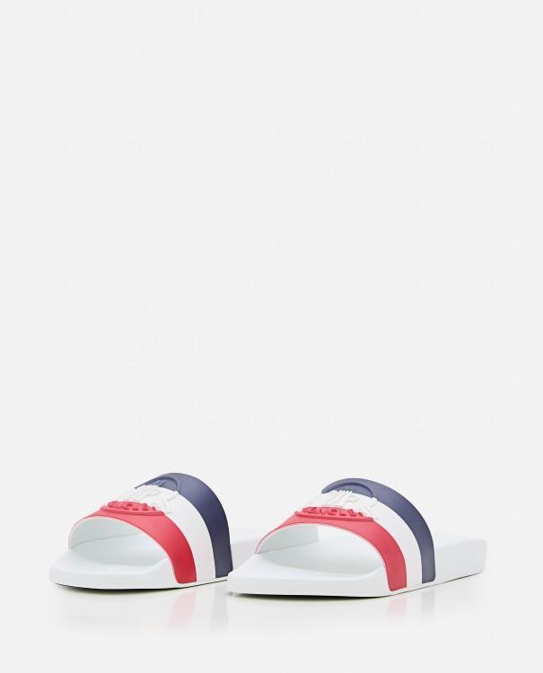 White Basile Striped Slides Product Image