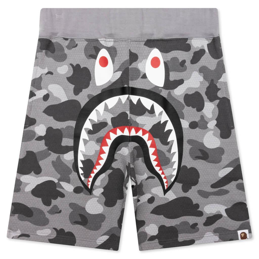 Honeycomb Camo Shark Sweat Shorts - Grey Male Product Image