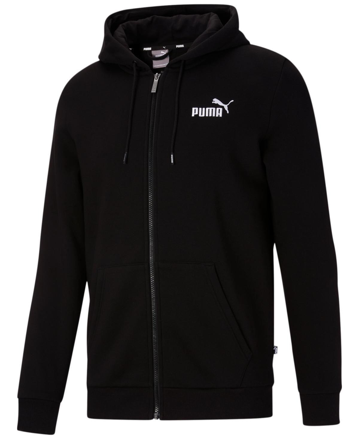 Puma Mens Zip-Front Long Sleeve Small Logo Fleece Hoodie Product Image