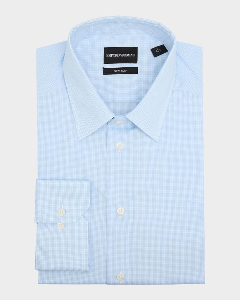 Mens Cotton Stretch Micro-Check Dress Shirt Product Image