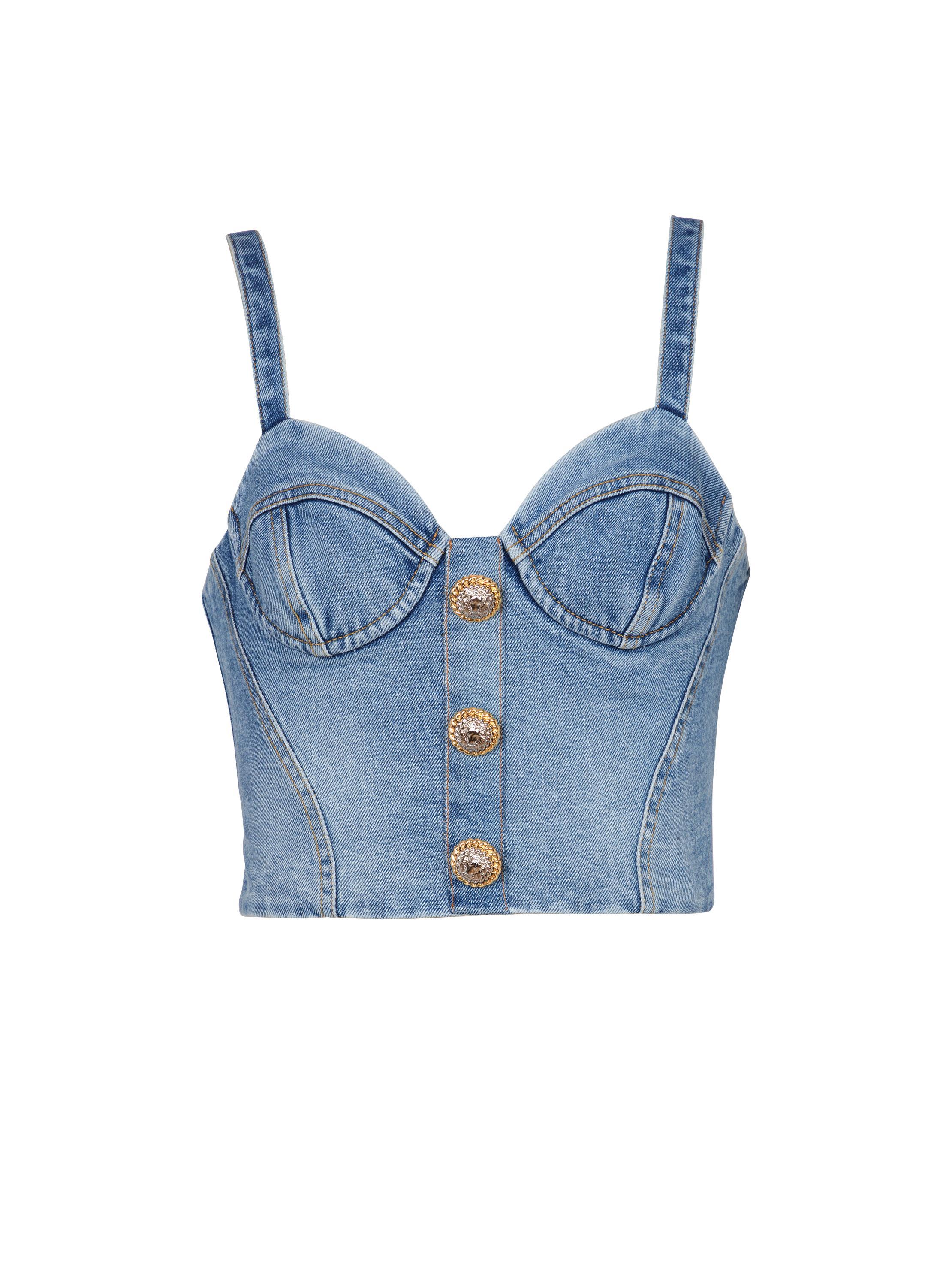 Denim top with thin straps product image