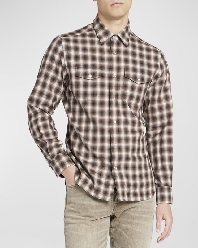 Mens Western Check Sport Shirt Product Image