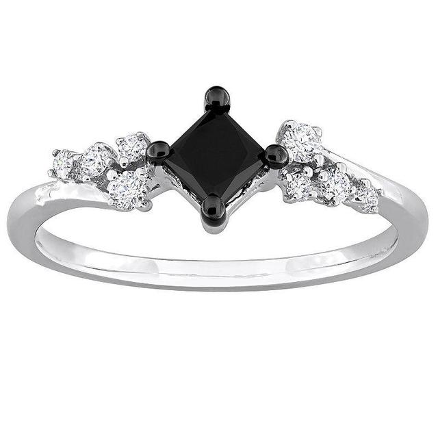 Stella Grace 14k White Gold 3/4 Carat T.W. Black & White Diamond Vintage Ring, Womens Product Image