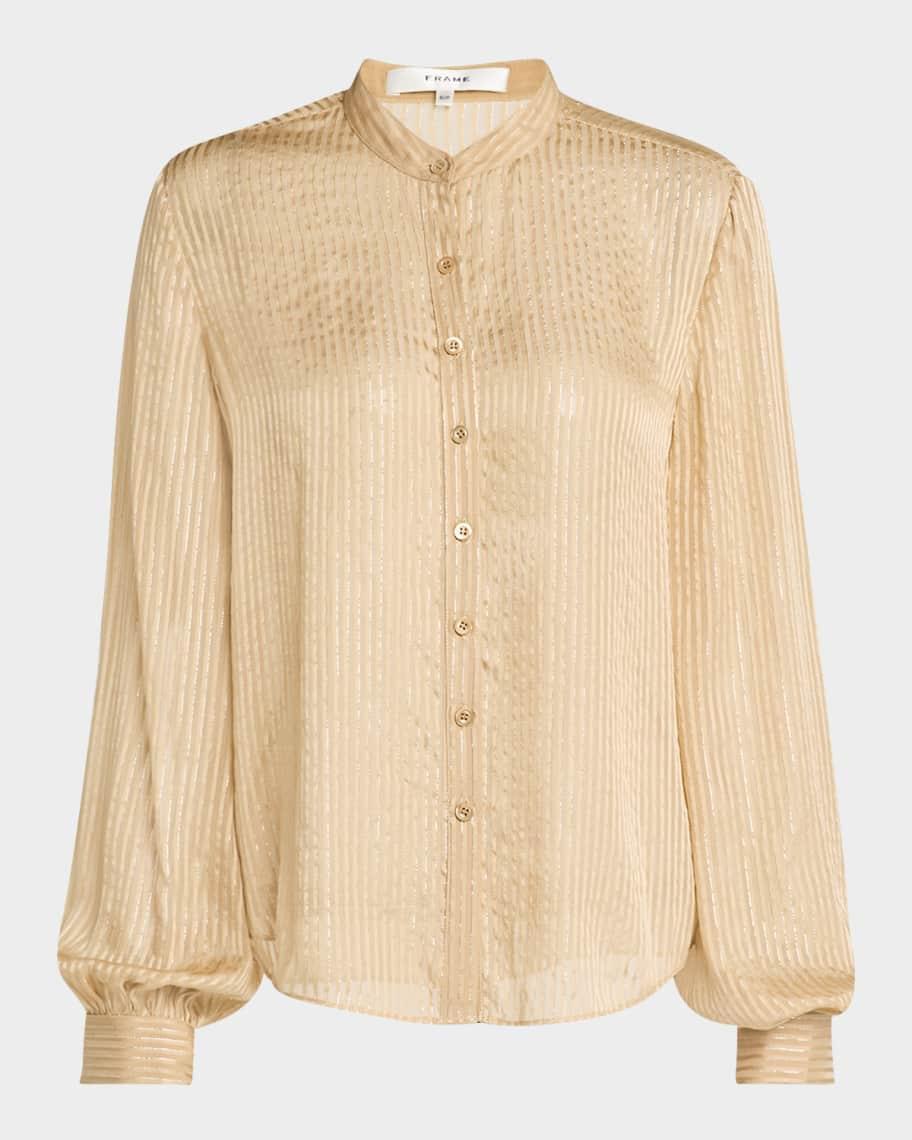 Stripe Button-Front Blouse  Product Image