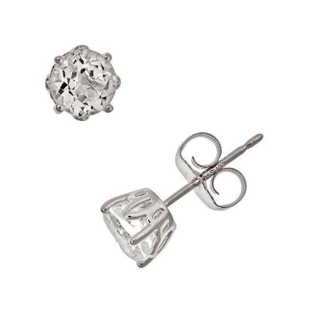 Rhodolite Garnet Stud Earrings (1-1/5 ct. t.w.) in Sterling Silver (Also in Opal, Citrine, White Topaz, Peridot, Aquamarine, and Amethyst) Product Image