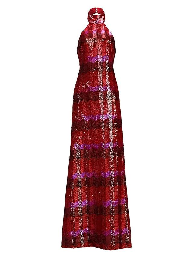 Womens Eira Chevron Sequin Gown Product Image