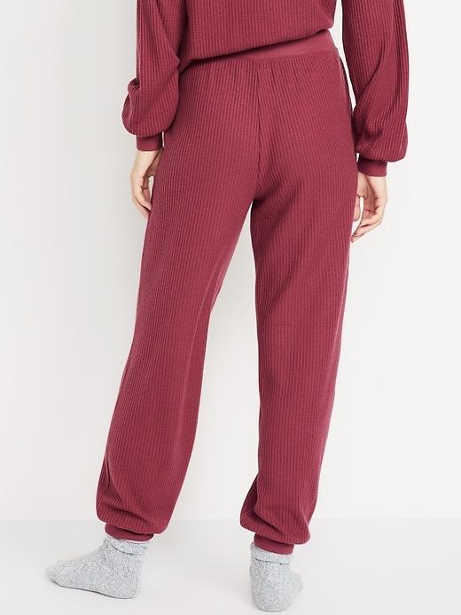 High-Waisted Waffle Lounge Joggers Product Image