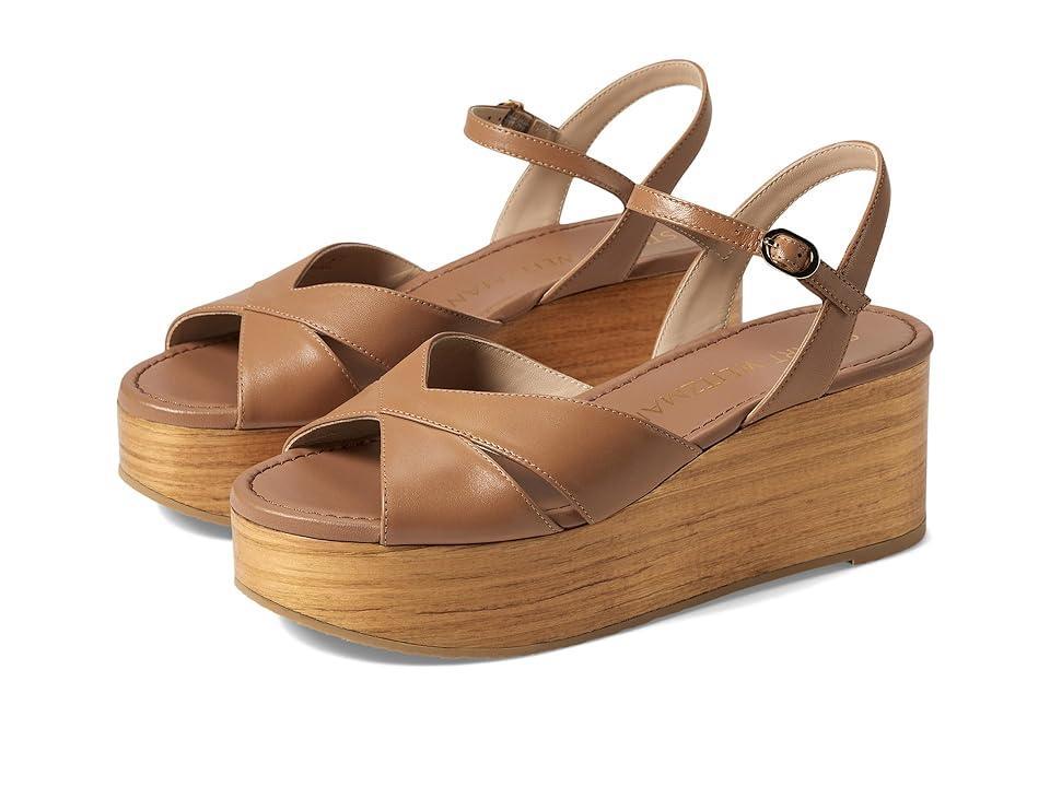 Stuart Weitzman Carmen Midi Wedge Sand) Women's Sandals Product Image