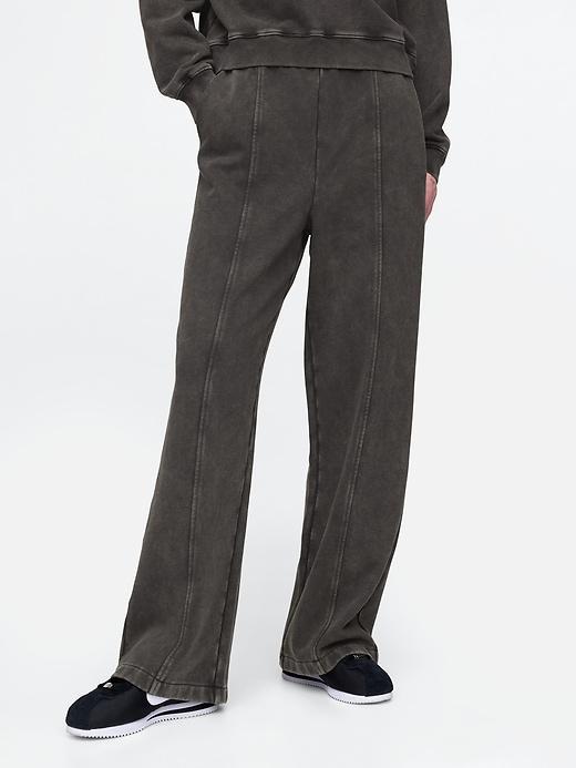 French Terry Seamed Wide-Leg Sweatpants Product Image