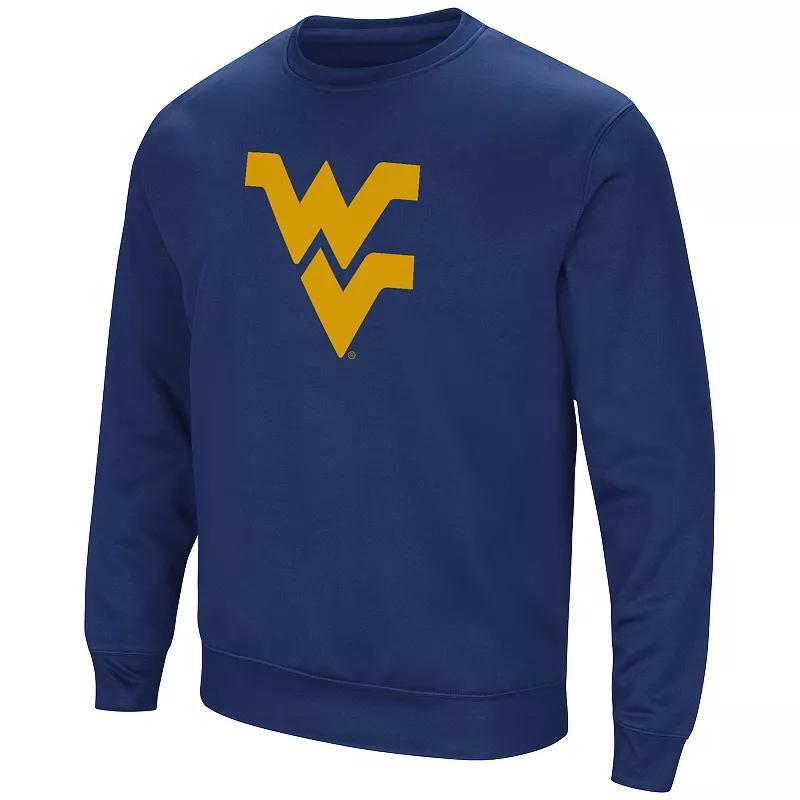 Mens West Virginia Mountaineers Graphic Print Fleece Sweatshirt Blue Product Image