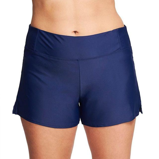 Plus Size Mazu Swim Hip Minimizer Swim Shorts, Womens Blue Product Image