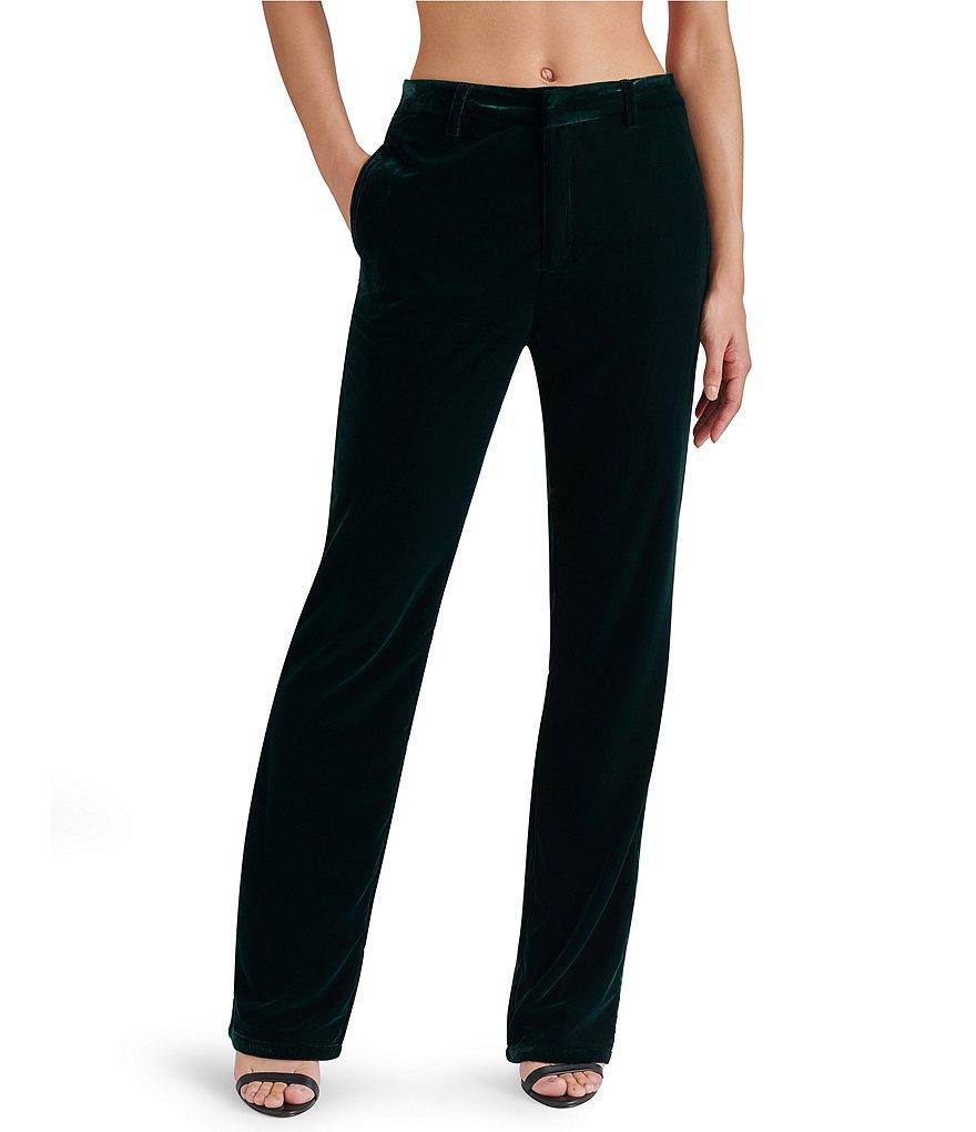 Steve Madden Mercer Velvet Straight Leg Pants Product Image