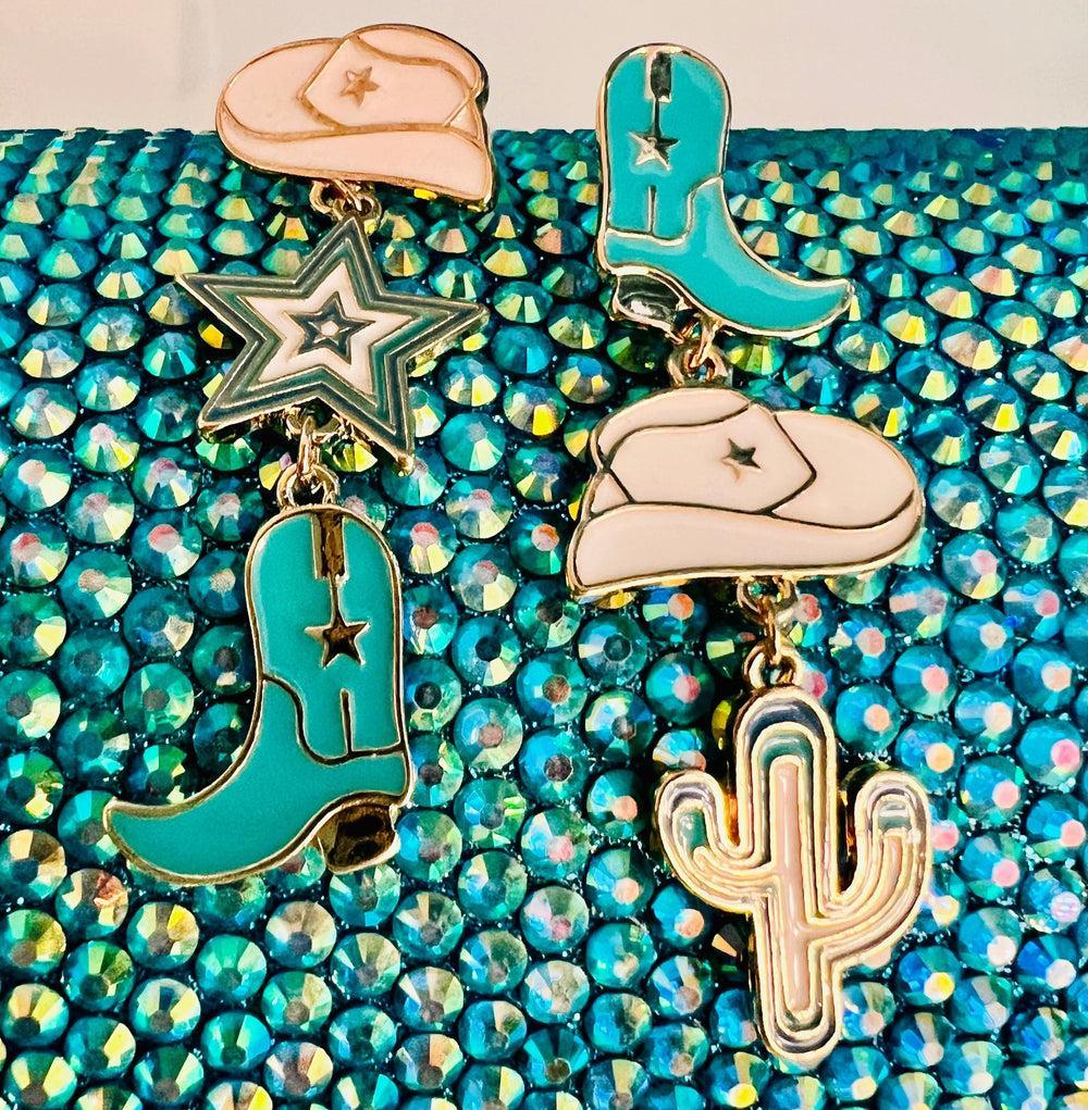 Dangling Western Turquoise Earrings Product Image